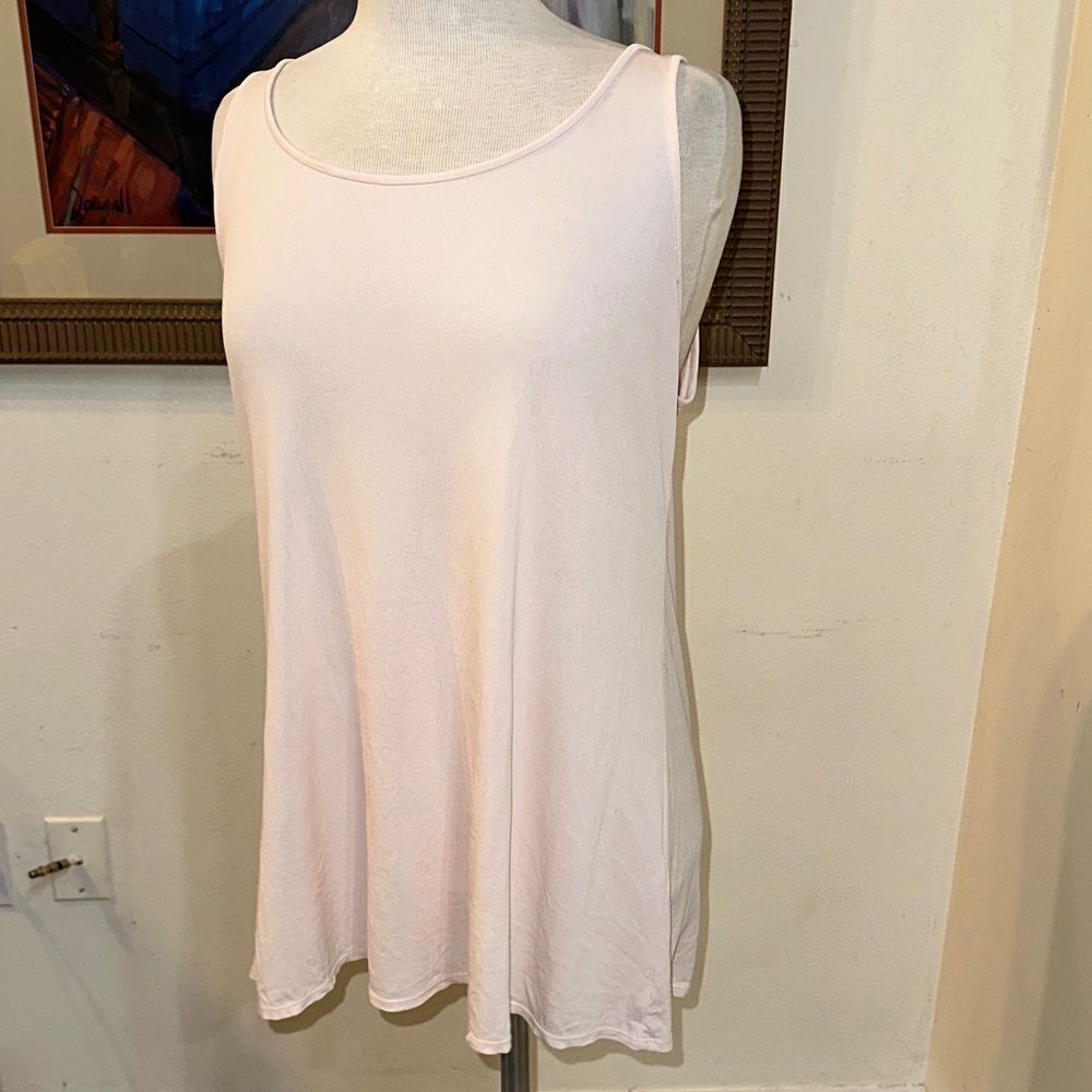 TOP - Eileen Fisher 100% Silk Women's Sleeveless Pale Pink Size Medium - Picture 6 of 10